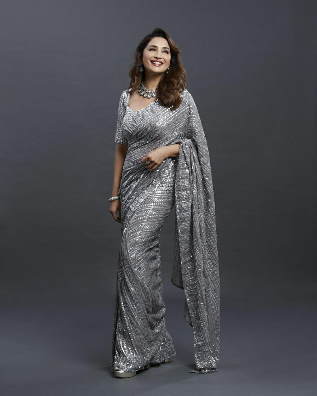 Grey Gray Saree -  Canada