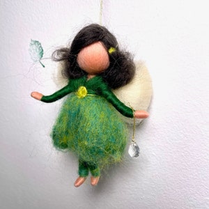 Fairy felted Ornament, Needle felted Waldorf inspired, Home decor