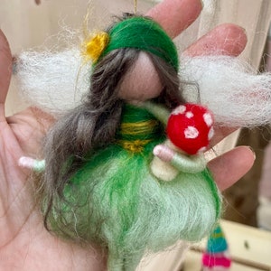 Fairy felted Ornament, Needle felted Waldorf inspired, Home decor
