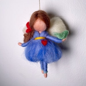 Fairy felted Ornament, Needle felted Waldorf inspired, Home decor