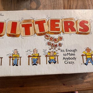 Vintage Milton Bradley 1986 JITTERS Timed Word Game Complete Family Fun Classic
