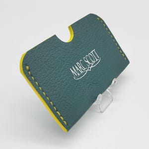 Carteira para cartão - Slot único - Porta-cartões múltiplos - Verde/Amarelo