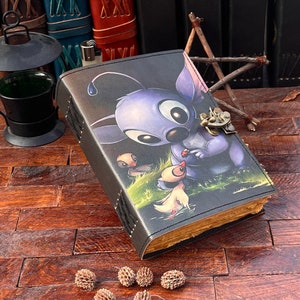 Stich printed  Blank notebook Leather Journal best Christmas gifts for kids  - 200 Deckle-Edged Pages - Choose Your Size"