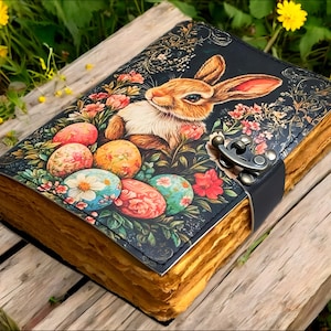 Leather Grimoire Journal: Handmade Deckle Edge Spell Book Celestial Leather Journal Book of Shadows  Witchcraft Gift Witches Journal HIM HER
