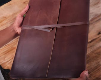 Extra Large A3 Leather Journal: 300-Page Coptic Binding Guest Book