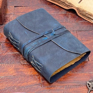 Diario in pelle - Carta rustica con bordo frastagliato e non foderata fatta a mano, regali per donne e uomini, libro delle ombre rilegato in pelle, 7 colori disponibili