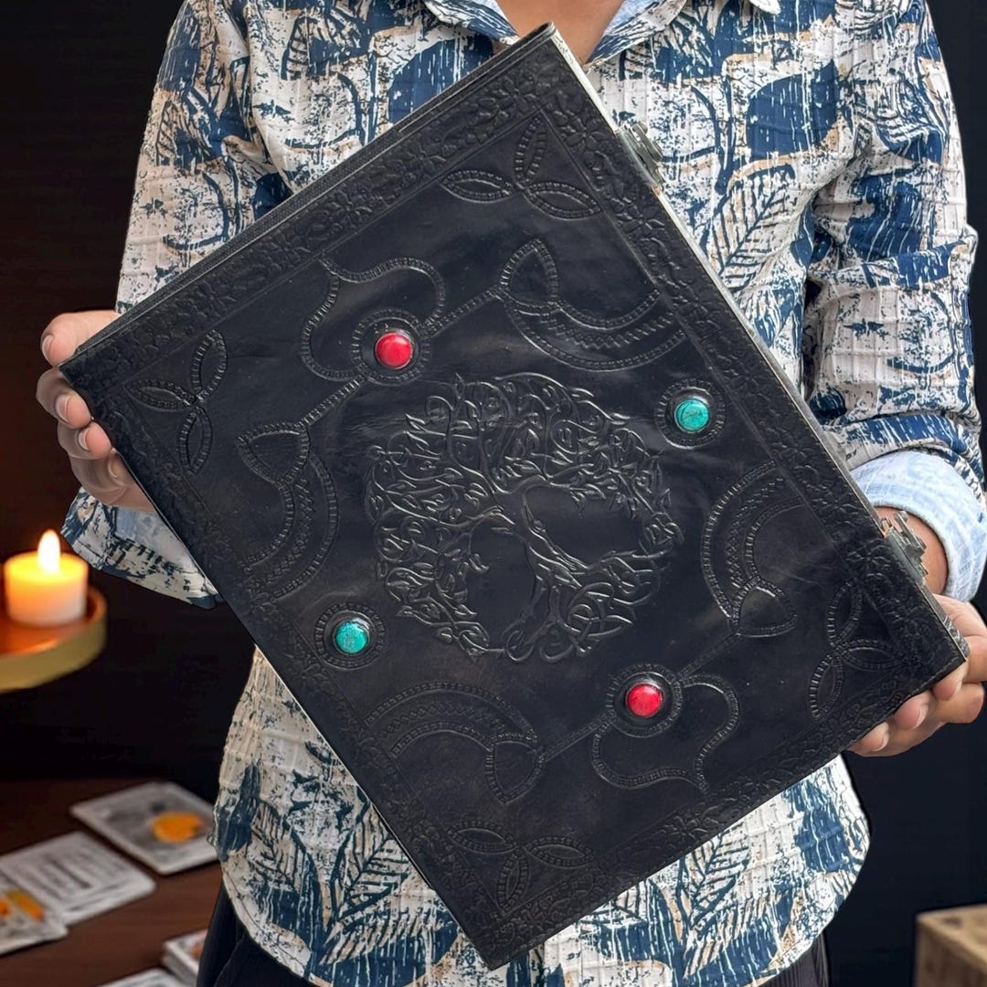 Extra Large Tree of Life Embossed Leather Journal:book of Shadhows ...