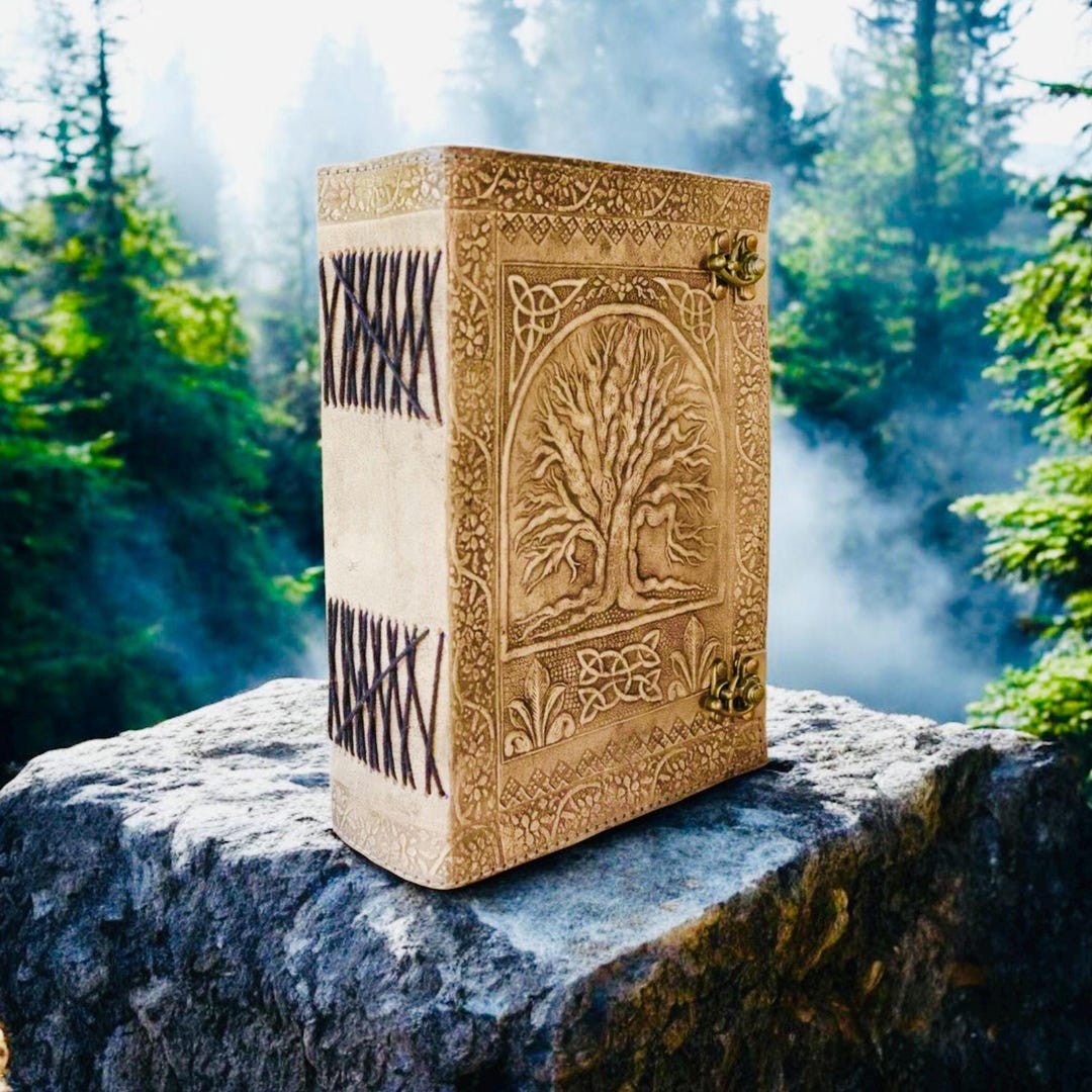 Extra Large Leather Journal: Tree of Life Embossed Spell Book (10x7 ...