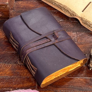 Leather Journal Notebook - Genuine Handmade Leather Journals for Women and Men, 5 x 7 in Journal for Writing, Unlined Journal, Travel Diary