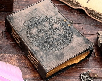 Wheel of fortune - hand embossed leather journal  | DND journal gifts for him her personalize journal
