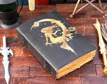 Mermaid and Moon Leather Journal: Spell Book of Shadows, Travel Diary