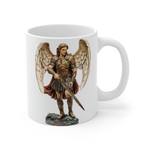 Saint Michael Archangel Mug, Prayer to Saint Michael, Religious Catholic Coffee Cup, Christian Gift, Protective Guardian Angel Tea Mug