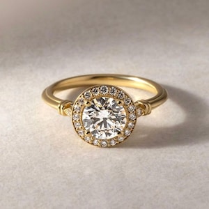 3 CT Ice Crushed Moissanite Ring: Solid Gold Engagement Ring