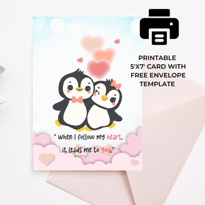 Carte de Saint-Valentin pour elle carte d'anniversaire pour petit ami carte d'anniversaire imprimable pour conjoint carte 5 x 7 avec enveloppe