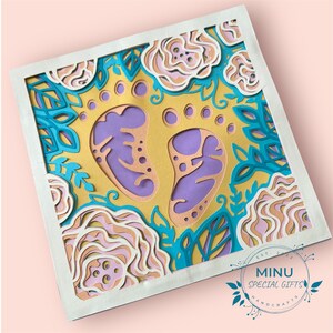 Welcome Baby Gender Neutral Baby Shower Card Unique New Baby Congratulations Card Cute Baby Footprint Greeting Card for New Parents Gift