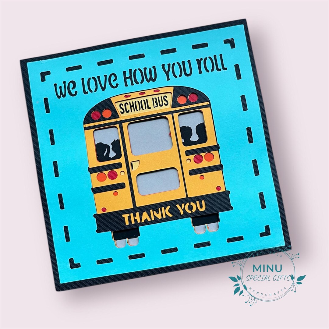 Thank You Card for School Bus Driver 3D Gift for Driver Greeting Card ...