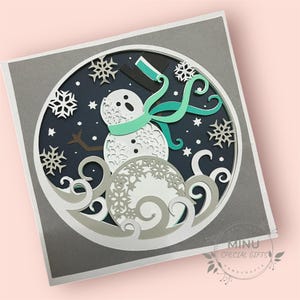 Schneemann-Karte für jeden Anlass Grußkarte zum Abschied Karte zum Ruhestand Karte zum Winter besondere Karte fröhliche Grußkarte für Freunde