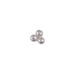 May include: Silver earring with three small, round, textured beads.