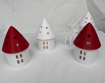 Winterhuisje / winterhuis Kerst / decoratief huis / LED-licht theelichtje / verlichting / winterlandschap