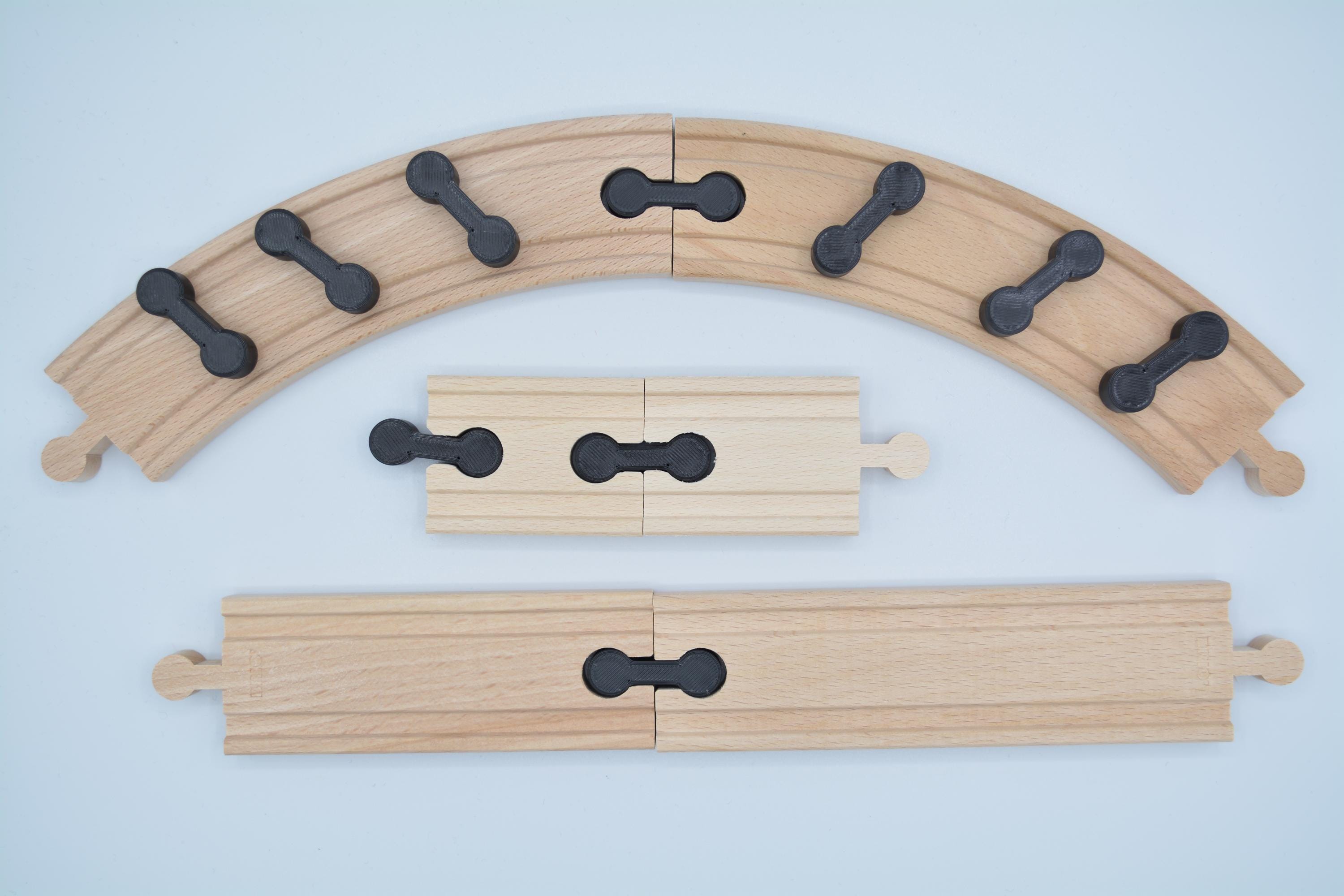 25 Accesorios Para Tren De Madera - Adaptadores De Rieles, Compatibles Con Marcas De Juguete De Ferrocarril