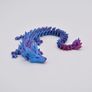 Flexible Crystal Dragon, Fidget Toy, TikTok Dragon, Gemstone Dragon, Multicolored, Desk Toy, Articulated Dragon