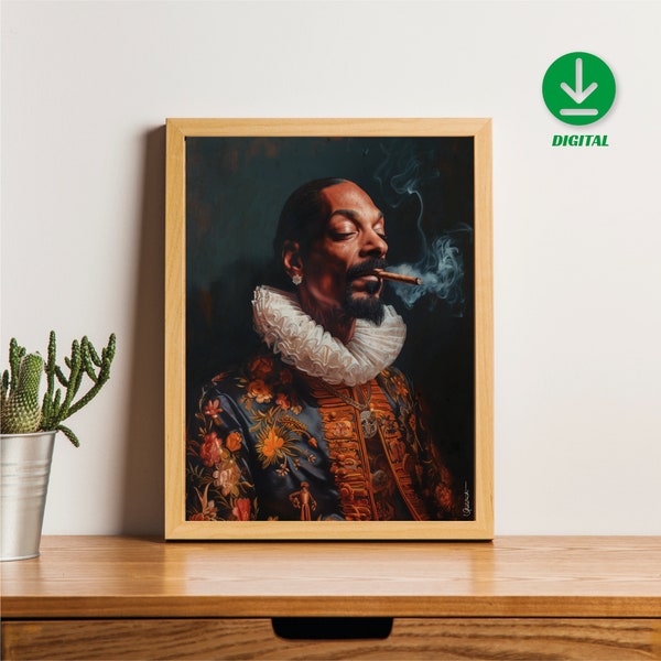 Snoop Dogg - Oil Paint - Renaissance Art - Original Painting - Canvas Oil Paint - Digital File - Instant Donwload