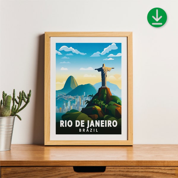 Cristo Corcovado Redentor - Brazil - Rio De Janeiro - National Park Poster - Minimalist Nature Poster - Travel Print - Nature Wall Art