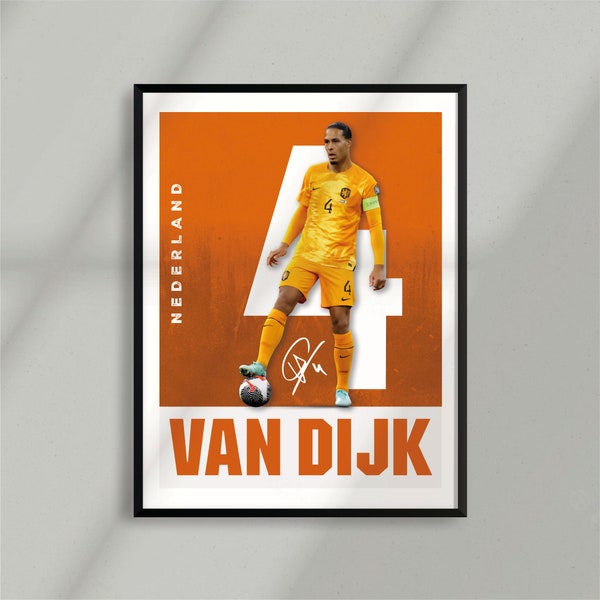 Sport Design - Virgil Van Dijk, Nederland, Liverpool - Poster - T shirt - SVG PNG