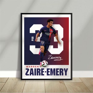 Sport Design Warren Zaïre-Emery PSG Paris les Bleus France Poster 2 designs inclus image 6