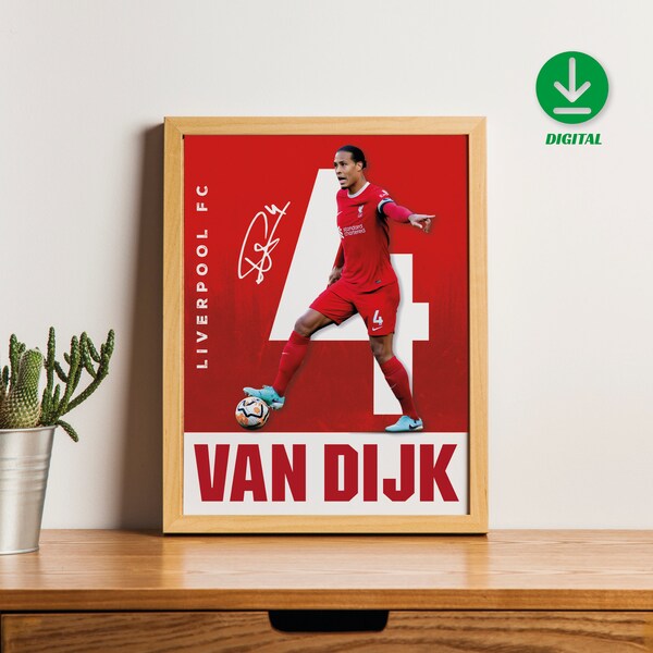 Sport Design - Virgil Van Dijk, Nederland, Liverpool, Soccer, Football - Digital File