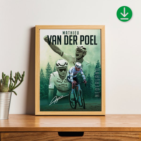 Sport Design - Mathieu van der Poel, Nederlandse, Hollandse Cyclist, Motivational, Poster, Wall Art, Cyclocross, World Champion