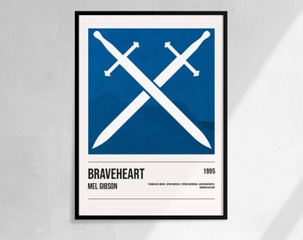 Braveheart - Movie Poster Minimalist Print Art - Mel Gibson