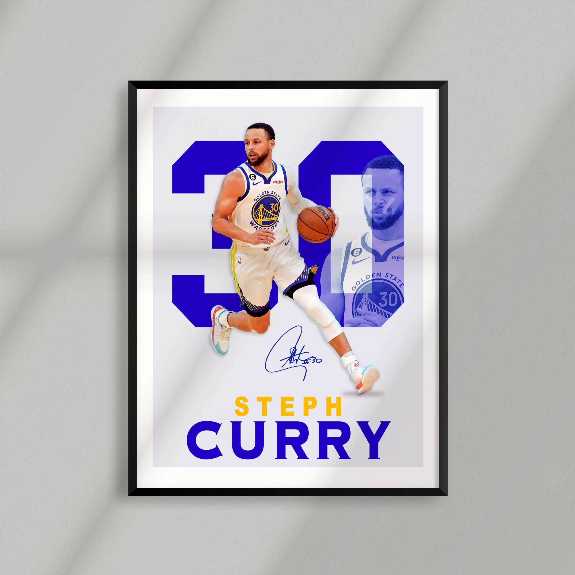 Steph Curry Word Art Poster | Golden State Warriors Gifts & Decor - 16x20 Standard Size Print