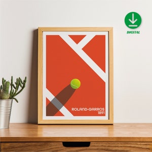 Sport Design - Tennis - Paris - Roland-Garros - French Open - Grand Slam - Poster - Vintage - Wall Art - Home Decor - Digital Download