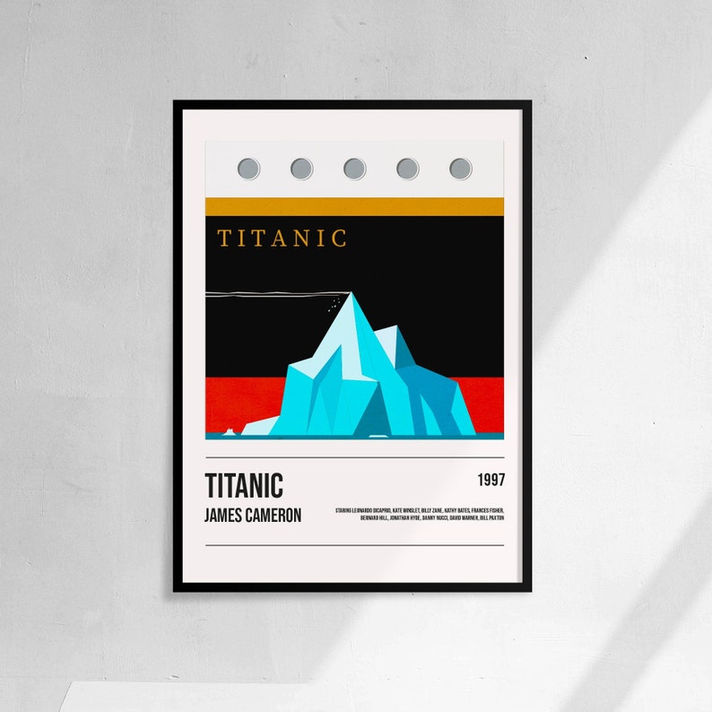 Titanic Movie Poster Minimalist Print Art James Cameron Etsy
