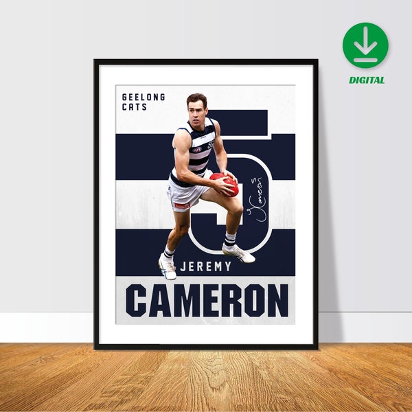 Sport Design - Jeremy Cameron, Geelong Cats, Australian Football - Poster - Print - Digital