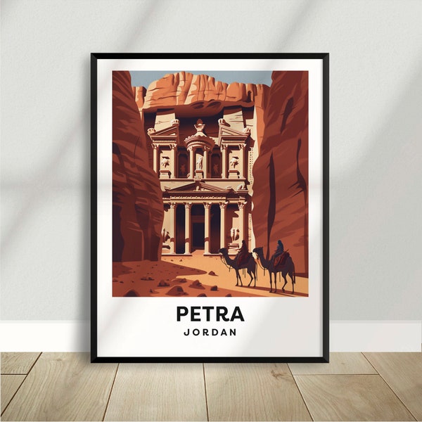 Petra - Jordan - Temple - National Park Poster - Minimalist Nature Poster - Travel Print - Wall Art