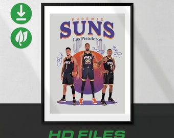 Sport Design - Kevin Durant, Bradley Beal, Devin Booker, Phoenix Suns - Los Pistoleros - The Valley - Poster - T-Shirt