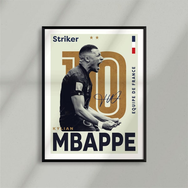 Sport Design - Kylian Mbappé, PSG, France, les bleus, Paris - Football - Soccer- Poster - Design - Wall Art - 2 Designs Incl.