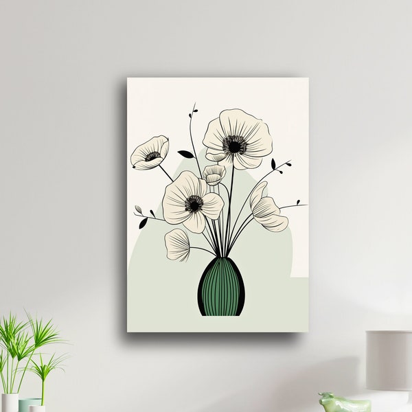 Shabby Chic Flower Artwork - Wild Flowers DIY Room Decor, French Country Digital Art Print, Aesthetic Poster Gift