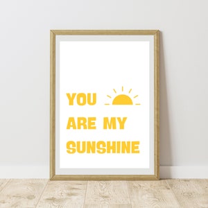 You Are My Sunshine Print,Bright Kids Print, Kids Nursery Quote,Playroom Art, Kids Wall Art, Instant Download,Digital Print,Kids Quote Print