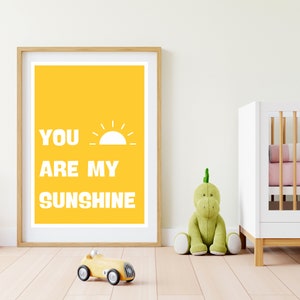 You Are My Sunshine Print,Bright Kids Print, Kids Nursery Quote,Playroom Art, Kids Wall Art, Instant Download,Digital Print,Kids Quote Print