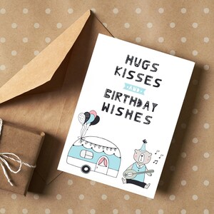 Alles Gute zum Geburtstag, druckbare Geburtstagskarte, Kindergeburtstagskarte, digitale Geburtstagskarten, druckbare Karte, alles Gute zum Geburtstag, Umarmungen und Küsse, Wünsche