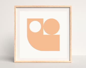 Mid Century Modern Wall Art, Modern Retro Print, Geometric Art, Pastel, Minimalist Modern Art. Colour Block, Instant Download, Digital Print