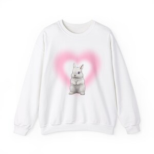 Cute Coquette Aesthetic Bunny Pink Heart Unisex Heavy Blend™ Crewneck Sweatshirt