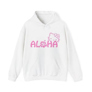 Aloha kitty y2k design cute kitty 2000s vibe hawaii Unisex Heavy Blend™ Hooded Sweatshirt
