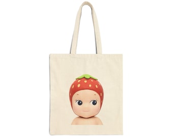 Berry Bliss Tote: Carry Your Sweet Essentials cute baby doll strawberry collectable Cotton Canvas Tote Bag