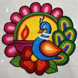 Rangoli Mat pooja Aasan per la decorazione Diwali, Ganesha Chaturthi, Varlaxmi, Golu Poojan, Navratri Decor, Taglia 3 piedi