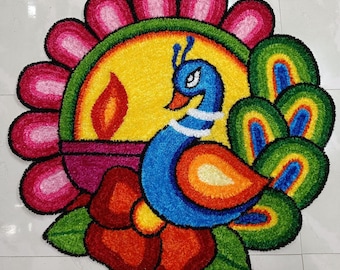 Rangoli Mat pooja Aasan for Diwali Decoration, Ganesha Chaturthi, Varlaxmi, Golu Poojan,Navratri Decor, Size 3 feet