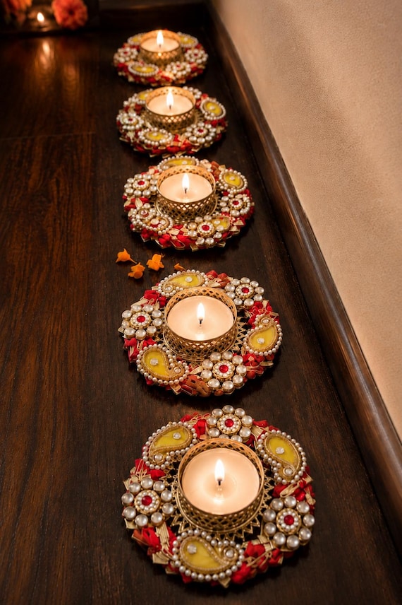 100 Diwali Tea light Holders Or Diya For Diwali or Navratri pooja Home Decor/ Indian Return Gifts/ Asthetic decoration/ Candle Holder